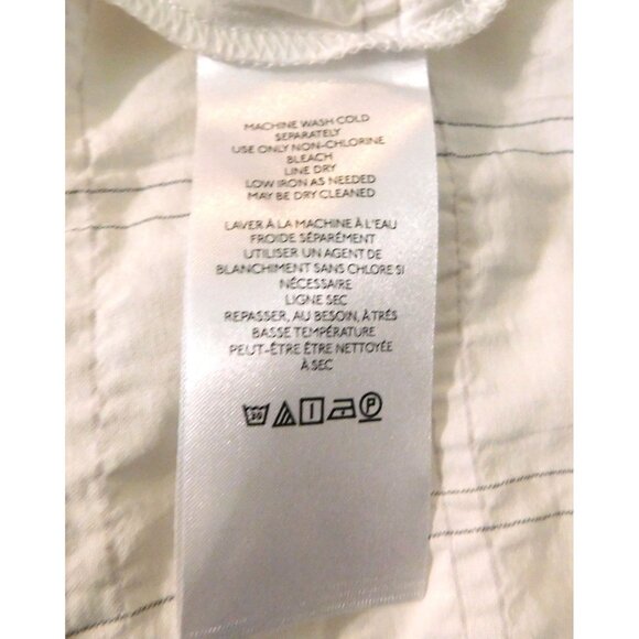 Anthropologie Top L White Tunic Length Blouse 3/4 Sleeve Cuff Cotton Blend - Picture 8 of 9